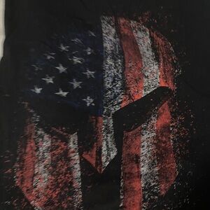 Grunt Style Black T-Shirt with American Flag Graphic